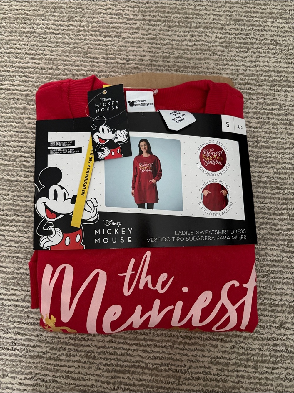 Disney Red Ladies Sweatshirt Size 4-6 BNWT